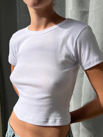 Calomel T-shirt ajusté en coton ultra-doux Baby . Blanc