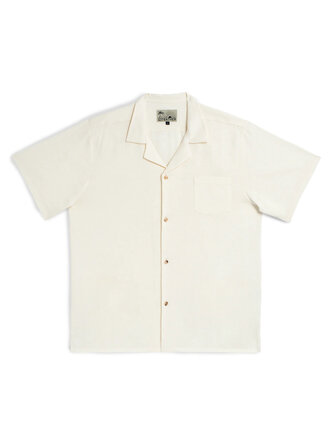 Bather Linen Camp Shirt . Pearl