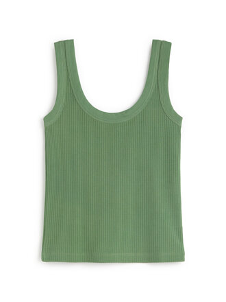 Thinking Mu Julia Organic Cotton Rib Top . Green