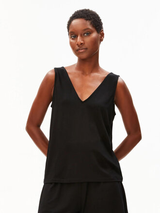 Armedangels V-Neck Jersey top . Black