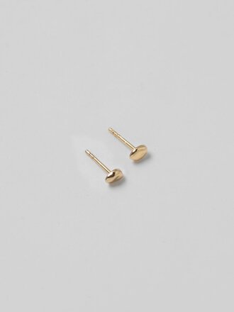 Wolf Circus Small Bean Stud Earrings . 14k Gold plated