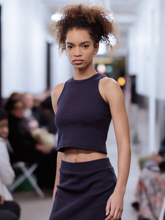 MAS Lima Crop Tank Top . Blueberry