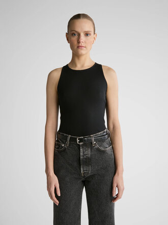Livid Forte Fine Rib Tank Top . Black