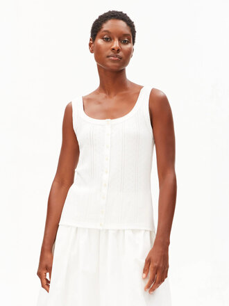 Armedangels Organic Cotton Pointelle Top  .  White