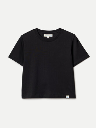 Merz b. Schwanen T-Shirt court en coton Pima . Noir