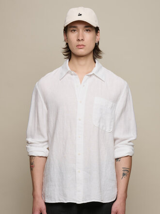 Merz b. Schwanen Relaxed Fit Linen Shirt . White