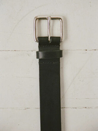 Shaina Mote Classic Vachetta Leather Belt . Onyx