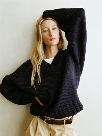 Shaina Mote Paolo Organic Cotton Sweater . Dark iris