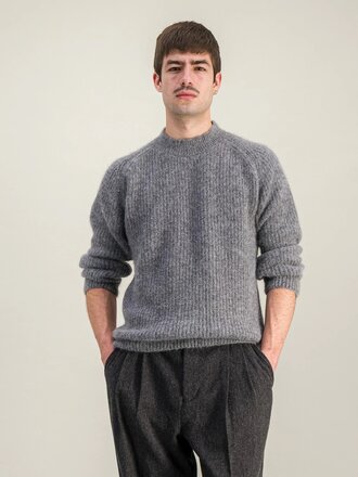 Parages Halo Baby Alpaca & Merino wool Sweater . Heather Grey
