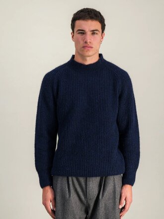 Parages Halo Baby Alpaca & Merino wool Sweater . Navy