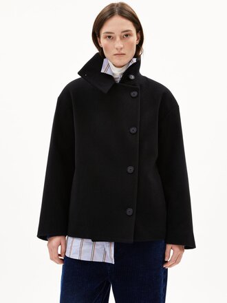 Armedangels Manteau en laine recyclée Majelaa . Noir