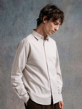 Kestin Chemise rayée en coton bio Dirleton . Blanc et bleu