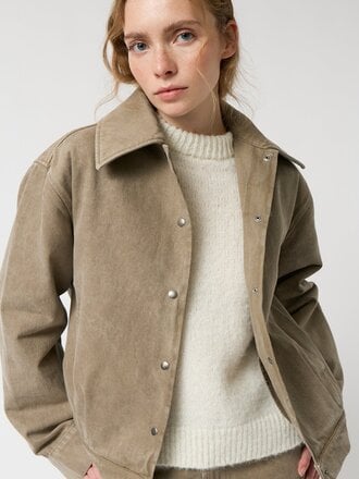 AMT Studio Veste de style Bomber en coton bio Destino . brun pâle