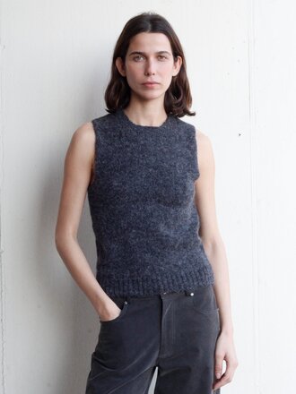 Black to grey Haut sans manches Lima . Gris foncé