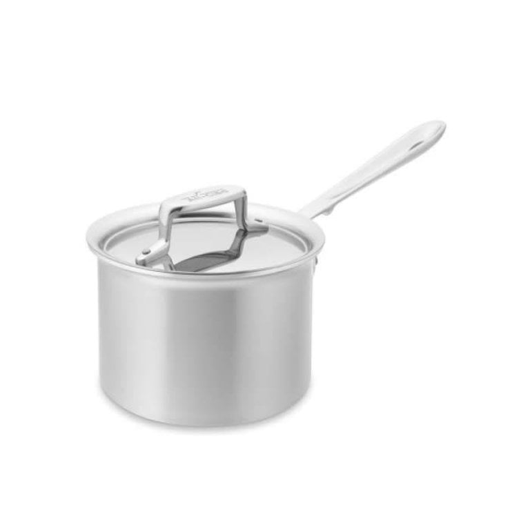 All-Clad Brushed Stainless Steel D5 3 qt. Sauce Pan with Lid