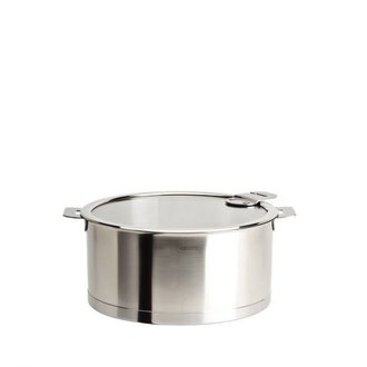 Cristel Cristel - Casserole Strate 2.1L avec couvercle plat 18cm Cristel Cristel - Casserole Strate 2.1L avec couvercle plat 18cm