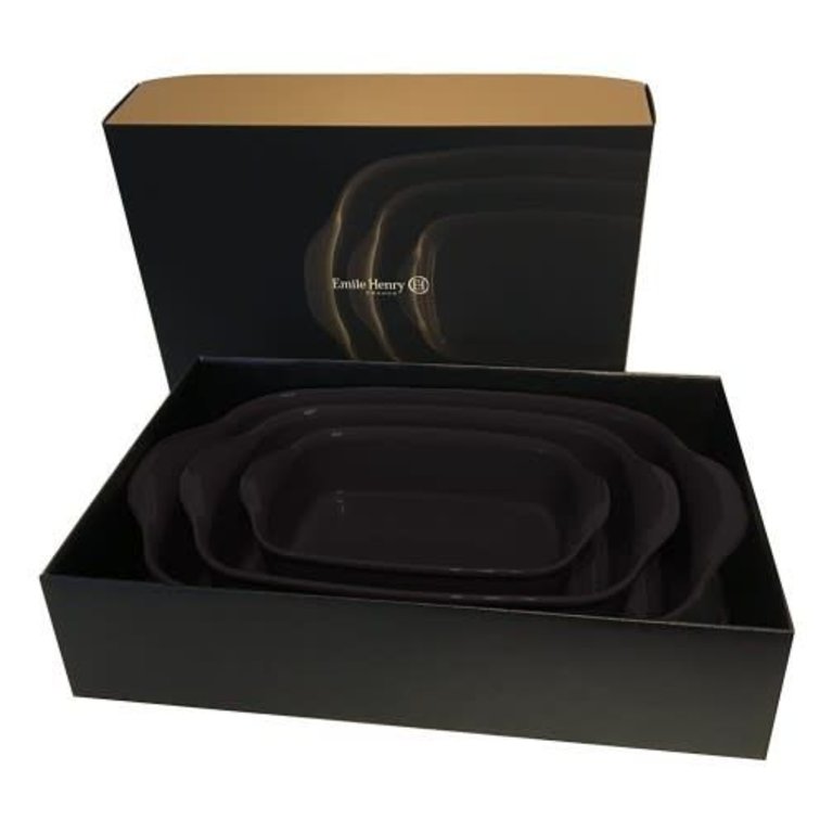 Émile Henry Émile Henry - 3 Dish Oven Set - Charcoal