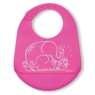 Modern Twist Modern Twist - bavette de bébé, éléphants roses Modern Twist Modern Twist - bavette de bébé, éléphants roses