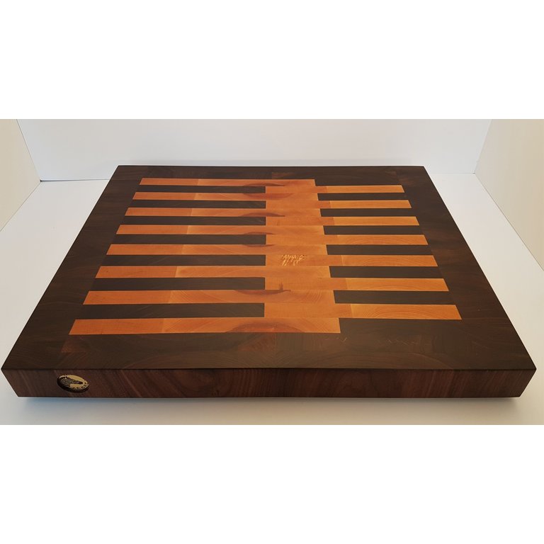 Zèbre Zèbre - Cherrywood, black walnut and birch Échelle board 20 "x16" (51 x 41 cm)