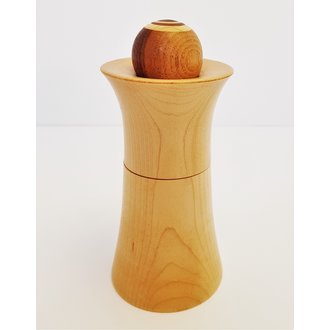 Zèbre Zèbre - Pepper mill round cap, sugar maple and black walnut, 6 "(15 cm)