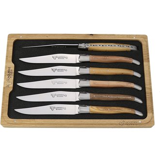 Laguiole en Aubrac Couteaux à steak manche en bois mixtes (6)