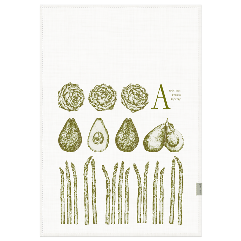 Petits Mots Petits mots - Linen tea towel - Asparagus