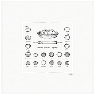Petits Mots Petits Mots - Linge 100% Coton - Tarte Aux Pommes (30"x30")
