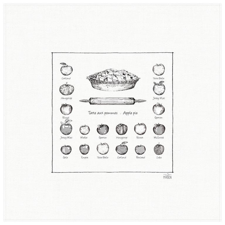Petits Mots Petits Mots - Linge 100% Coton - Tarte Aux Pommes (30"x30")