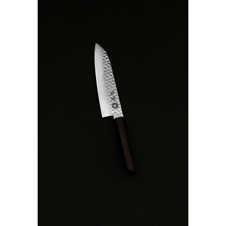 Hazaki Knives Hazaki Knives - Hammered blade Santoku Knife 18 cm, ebony