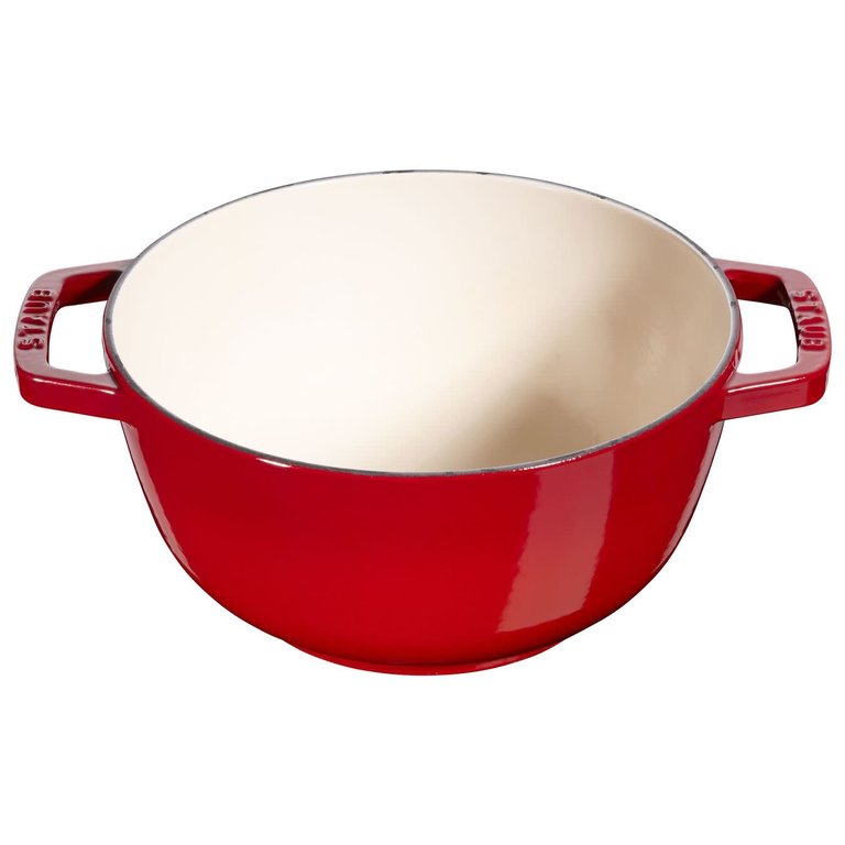 Staub Staub - Ensemble à fondue en fonte émaillée, rouge cerise