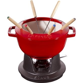 Staub Staub - Enamelled cast iron fondue set, cherry red