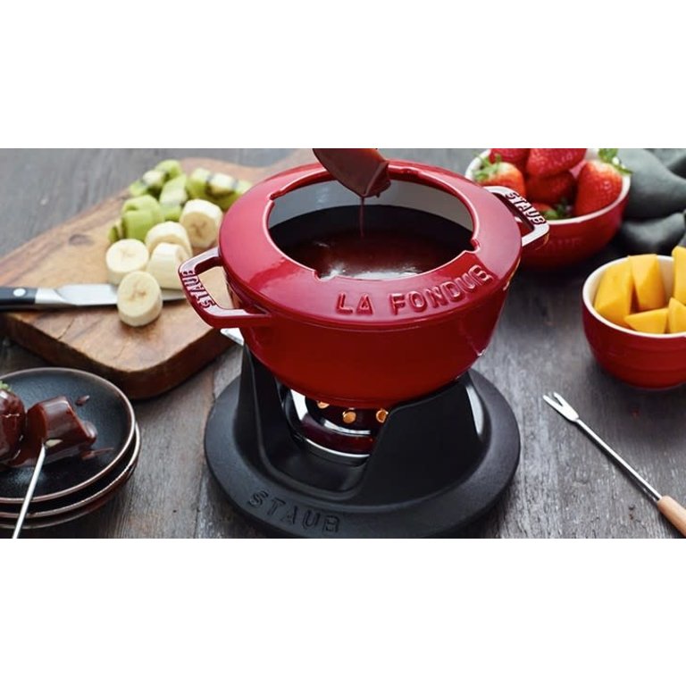 Staub Staub - Enamelled cast iron fondue set, cherry red