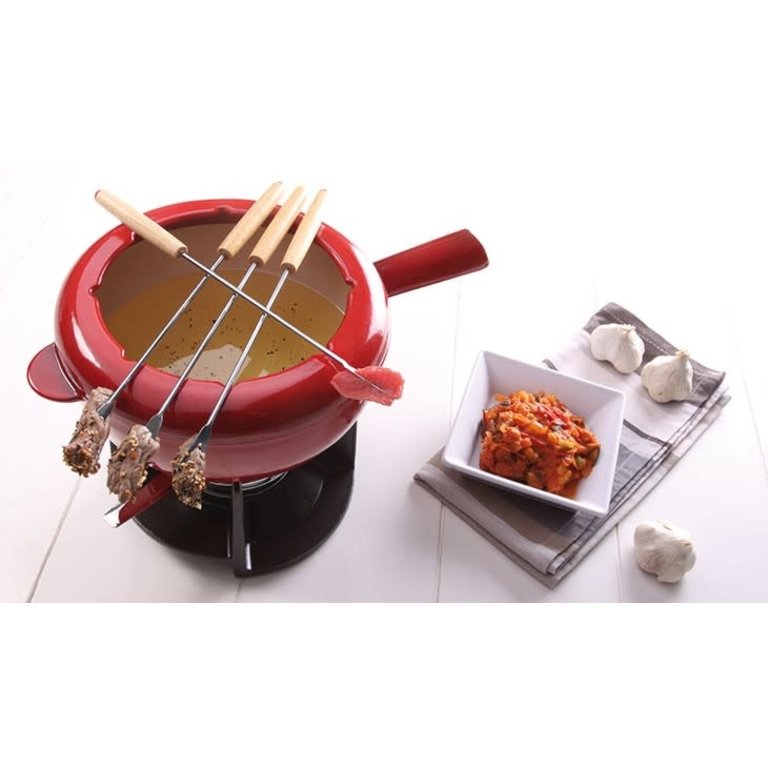 Staub Staub - Enamelled cast iron fondue set, cherry red
