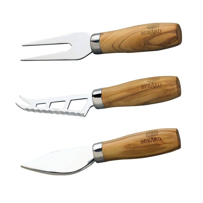 Bérard Bérard - Set of cheese knives (3), olive wood