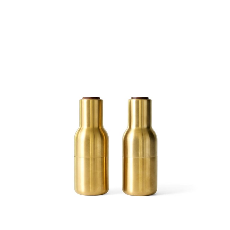 Menu Menu - Bottle Grinders Small Brushed Brass (2), Walnut