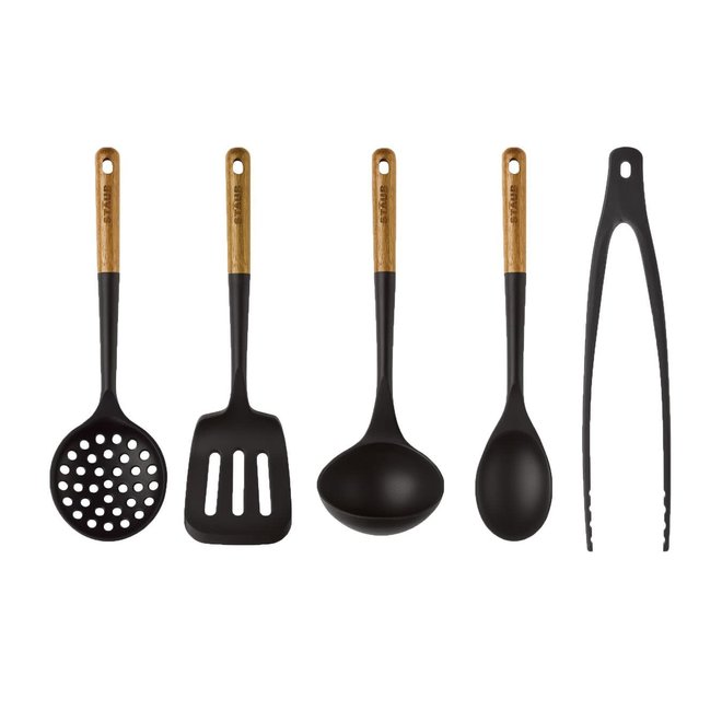 Review of #STAUB Staub Silicone With Wood Handle Cooking Utensil Sets by  Steve, 6 votes