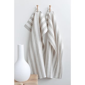 Linen Way Linen Way - Linen Tea Towel Sandy (20"x28"), Beige