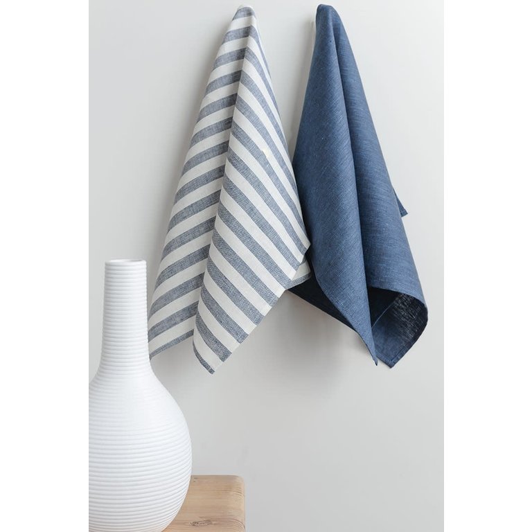 Linen Way Linen Way -Linen Tea Towel Sandy (20"x28") 50x70cm, Blue