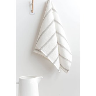 Linen Way Linen Way - Linge en lin Hugo (20"x28") 50x70cm, blanc/gris Linen Way Linen Way - Linge en lin Hugo (20"x28") 50x70cm, blanc/gris
