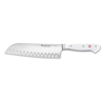 Wusthof Wusthof - 7'' Santoku with Hollow Edge - Classic White Wusthof Wusthof - 7'' Santoku with Hollow Edge - Classic White
