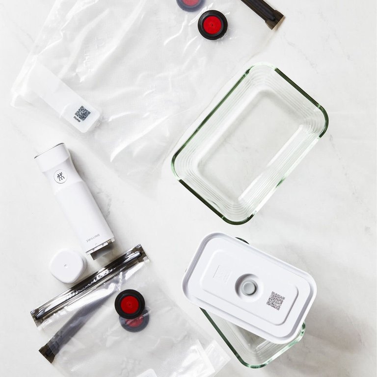 Zwilling Zwilling - Fresh and Save - 7 Pc Vacuum Starter Set -  Borosilicate Glass - White