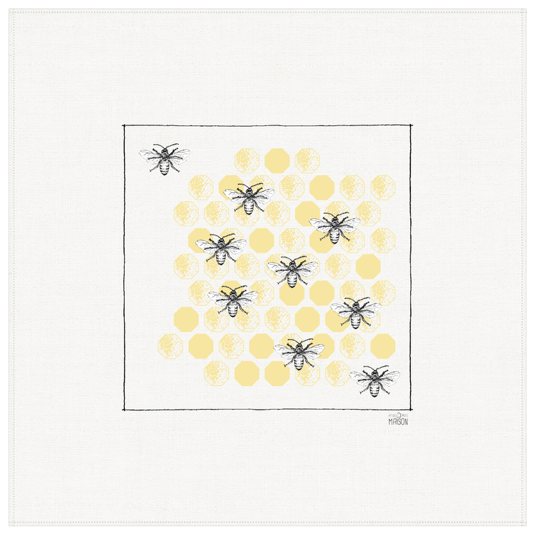 Petits Mots Petits mots - Cotton Flour Sack Towel - 28" x 30" - Bees