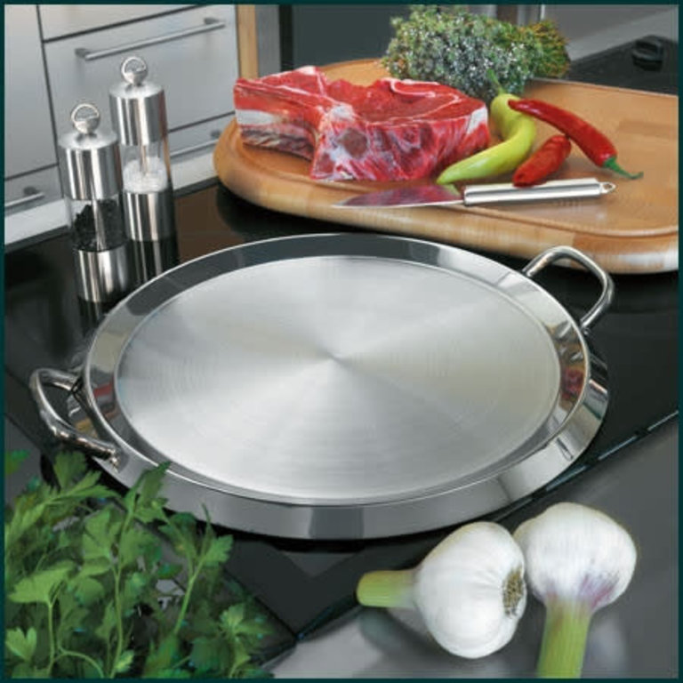 Cristel Cristel - Round griddle with lid 13,5", stainless steel