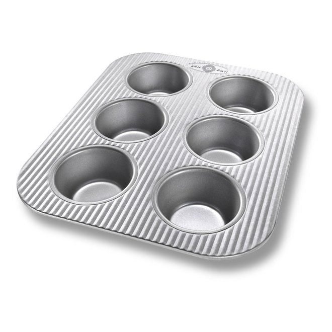 Amercook Stainless Steel 12-Cup Muffin Baking Pan, Nonstick, Heat Resistant, Dishwasher Safe (16 in. x 11 in.), Black
