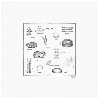 Petits Mots Petits Mots - Linge 100% Coton - Les Pains (30"x30")