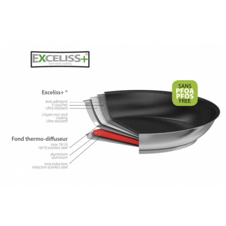 Cristel Cristel - Non-stick stainless steel frying pan 22cm