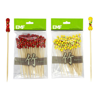 EMF Inc. EMF - Pics en bois avec boule colorée, paquet de 50