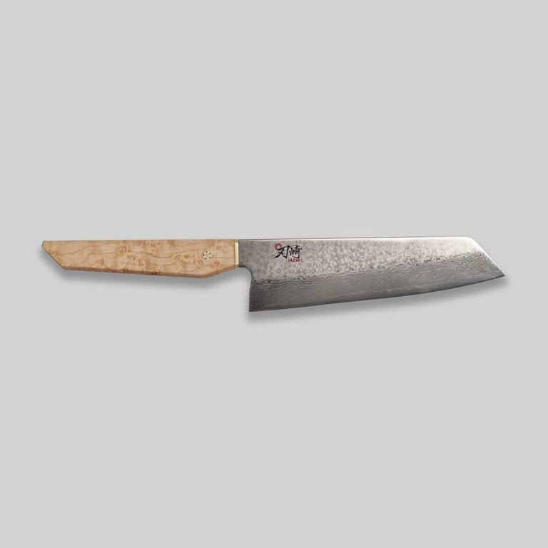 Hazaki Knives Hazaki - Série Pro - Couteau santoku 18 cm (7") - Érable Piqué