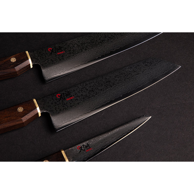 Hazaki Knives Hazaki - Série Pro - Couteau Santoku 18 cm (7") - Noyer