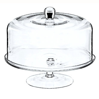 Natural Living Natural Living - Assiette à gâteau sur pied avec dôme, 26cm (10") dia, verre.